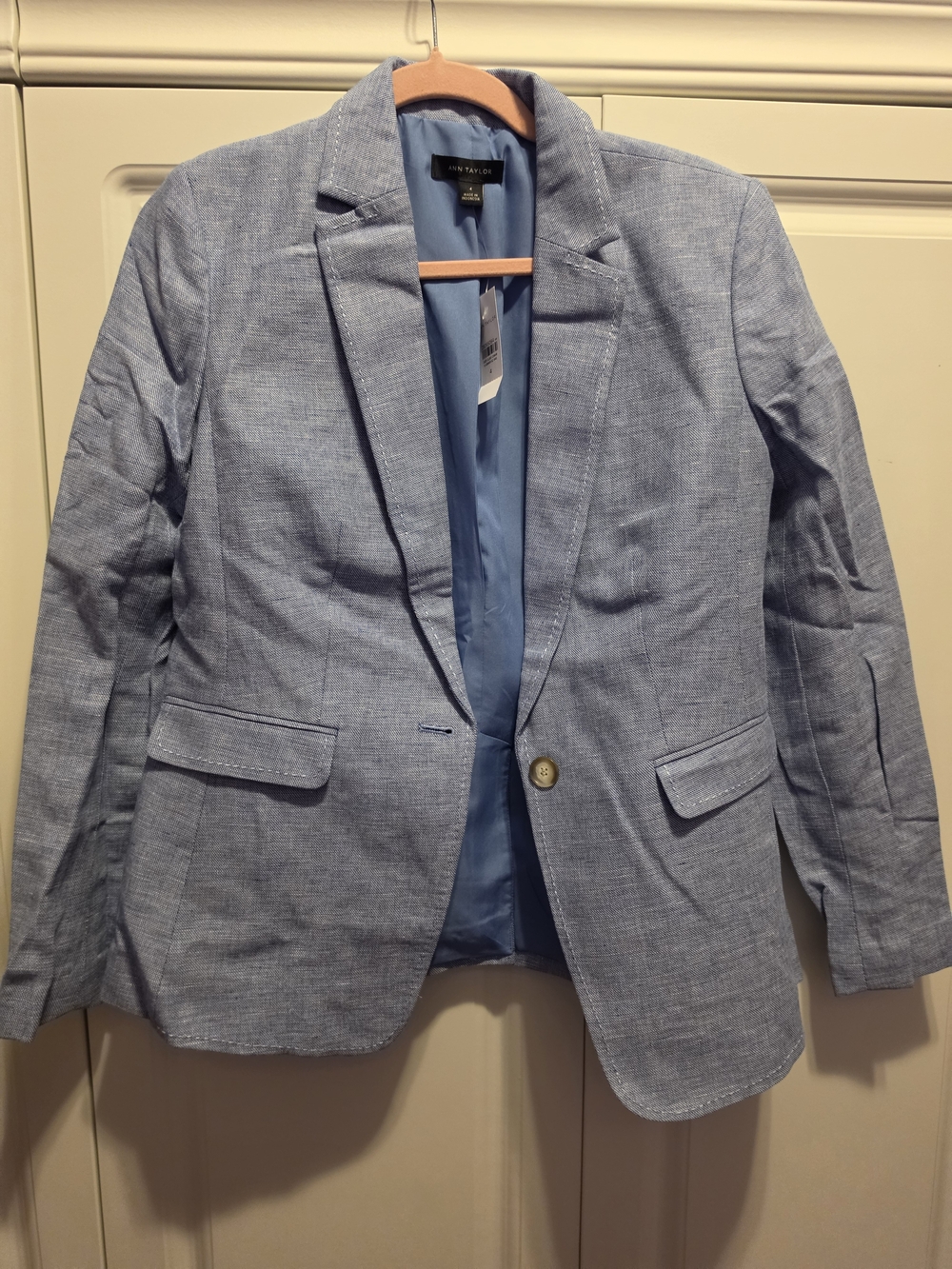 Ann Taylor Light Blue Linen-Blend Women's Blazer & Pants